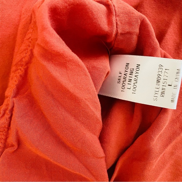 LE LIS Mini Dress Never Let You Down Rust Orange Tie-Strap Tiered Bow - Picture 6 of 8